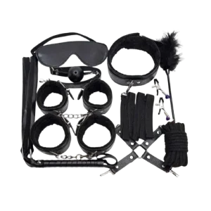 Kit bondage color negro 10 piezas