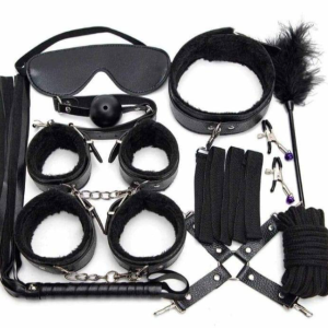 Kit bondage color negro 10 piezas